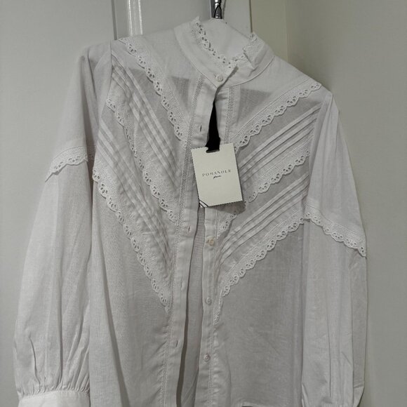 Tuckernuck Pomander Place Jolene Blouse, white, XS NWT - Picture 2 of 2